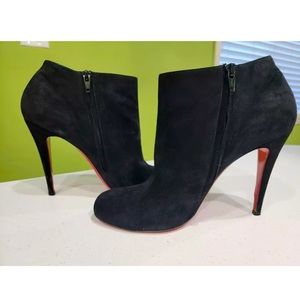 Christian Louboutin black suede ankle booties size 42